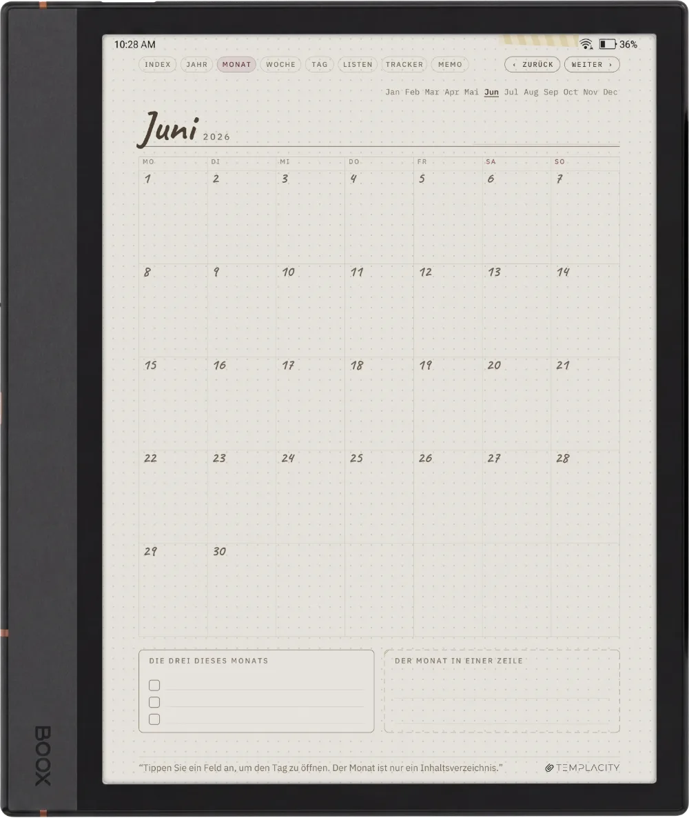 Ichinichi 一日 · Ein Techo für E-Ink Boox Note Max Seite 3