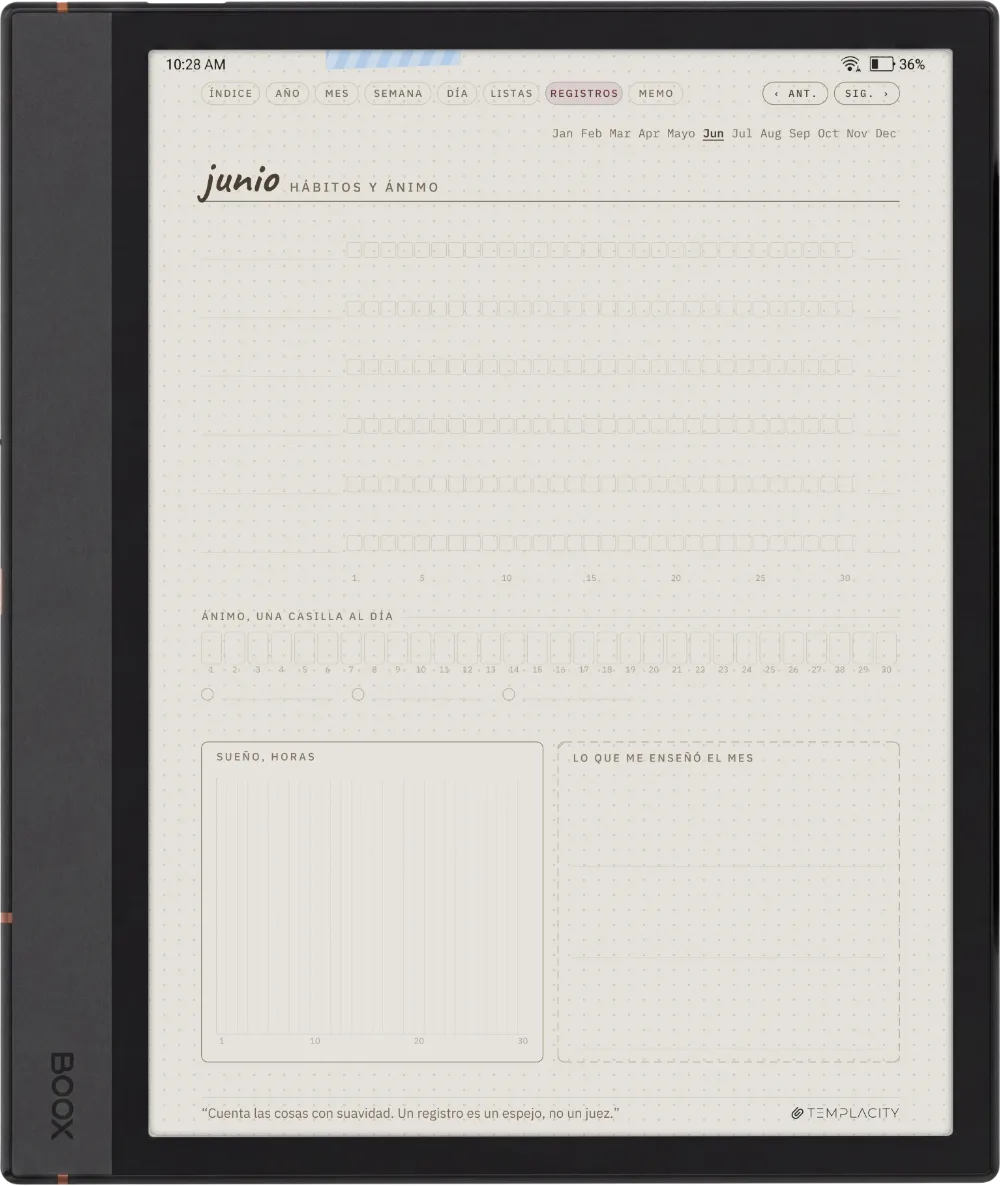 Ichinichi 一日 · Una agenda techo para e-ink Boox Note Max, página 5