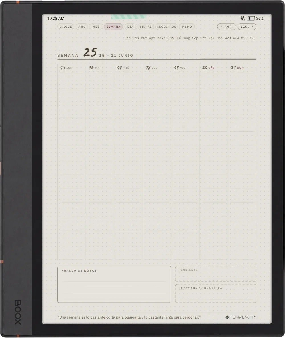 Ichinichi 一日 · Una agenda techo para e-ink Boox Note Max, página 2