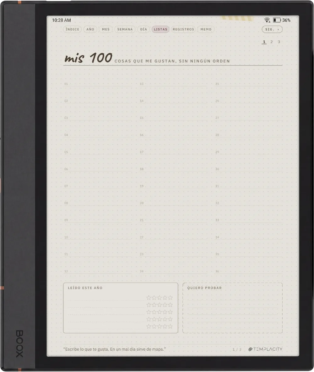 Ichinichi 一日 · Una agenda techo para e-ink Boox Note Max, página 4
