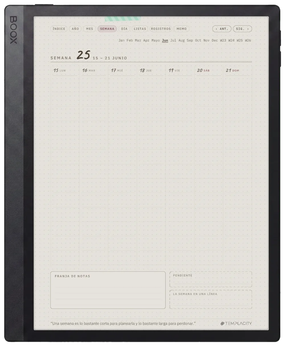 Ichinichi 一日 · Una agenda techo para e-ink Boox Tab Ultra C Pro, página 2