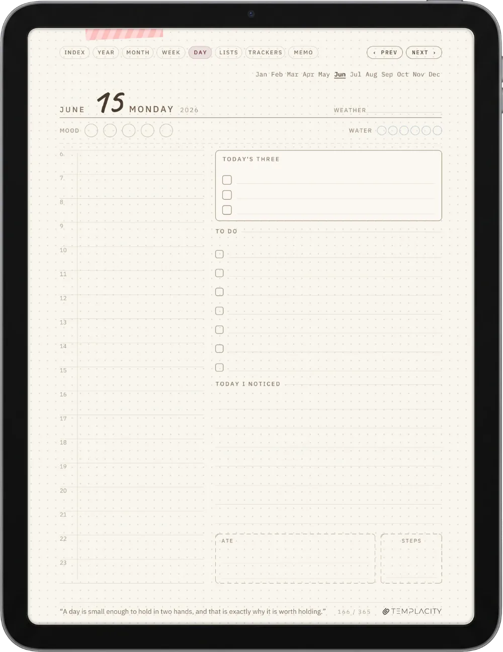 The Planner The Day Page