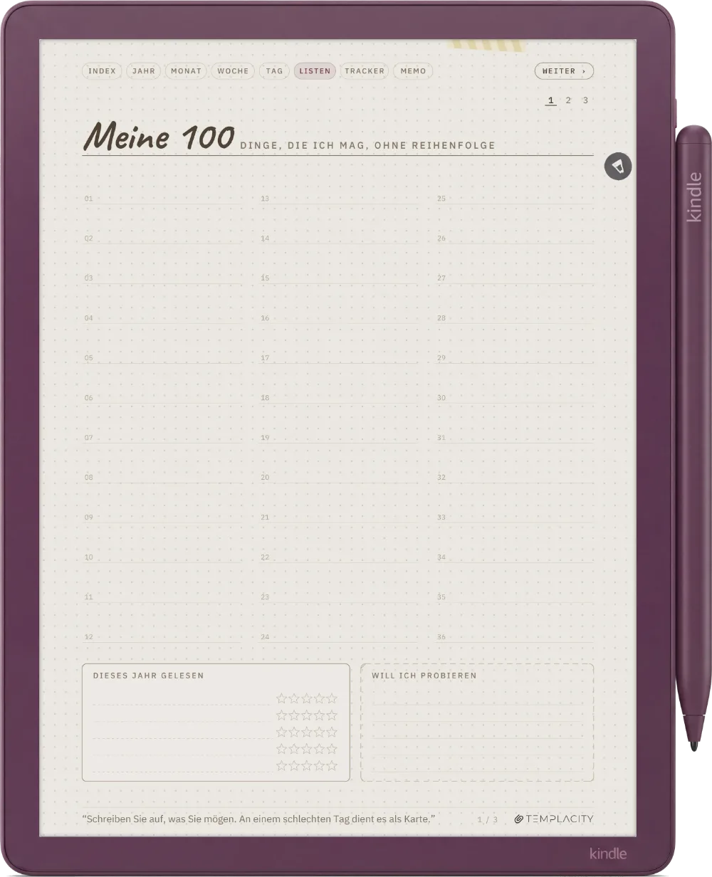Ichinichi 一日 · Ein Techo für E-Ink Kindle Scribe Colorsoft Seite 4
