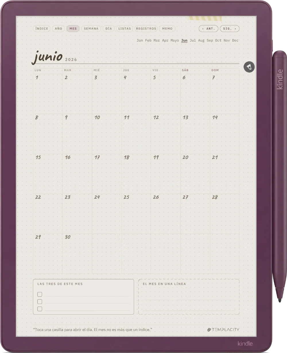Ichinichi 一日 · Una agenda techo para e-ink Kindle Scribe Colorsoft, página 3