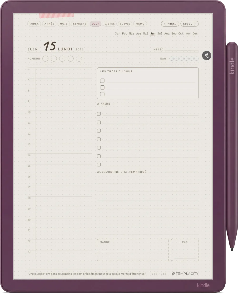 The Planner, la page du jour