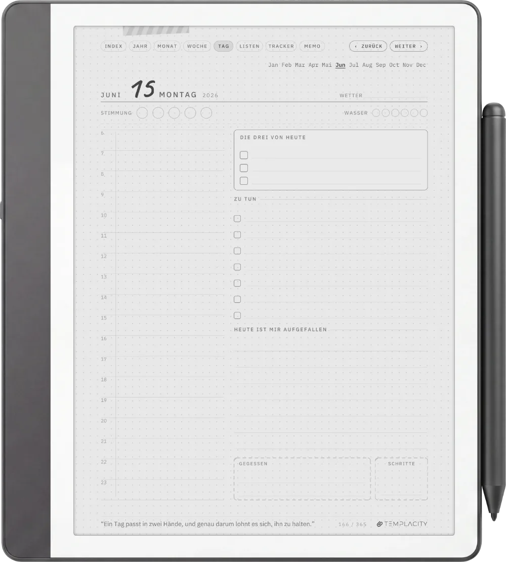 Ichinichi 一日 · Ein Techo für E-Ink Kindle Scribe Seite 1