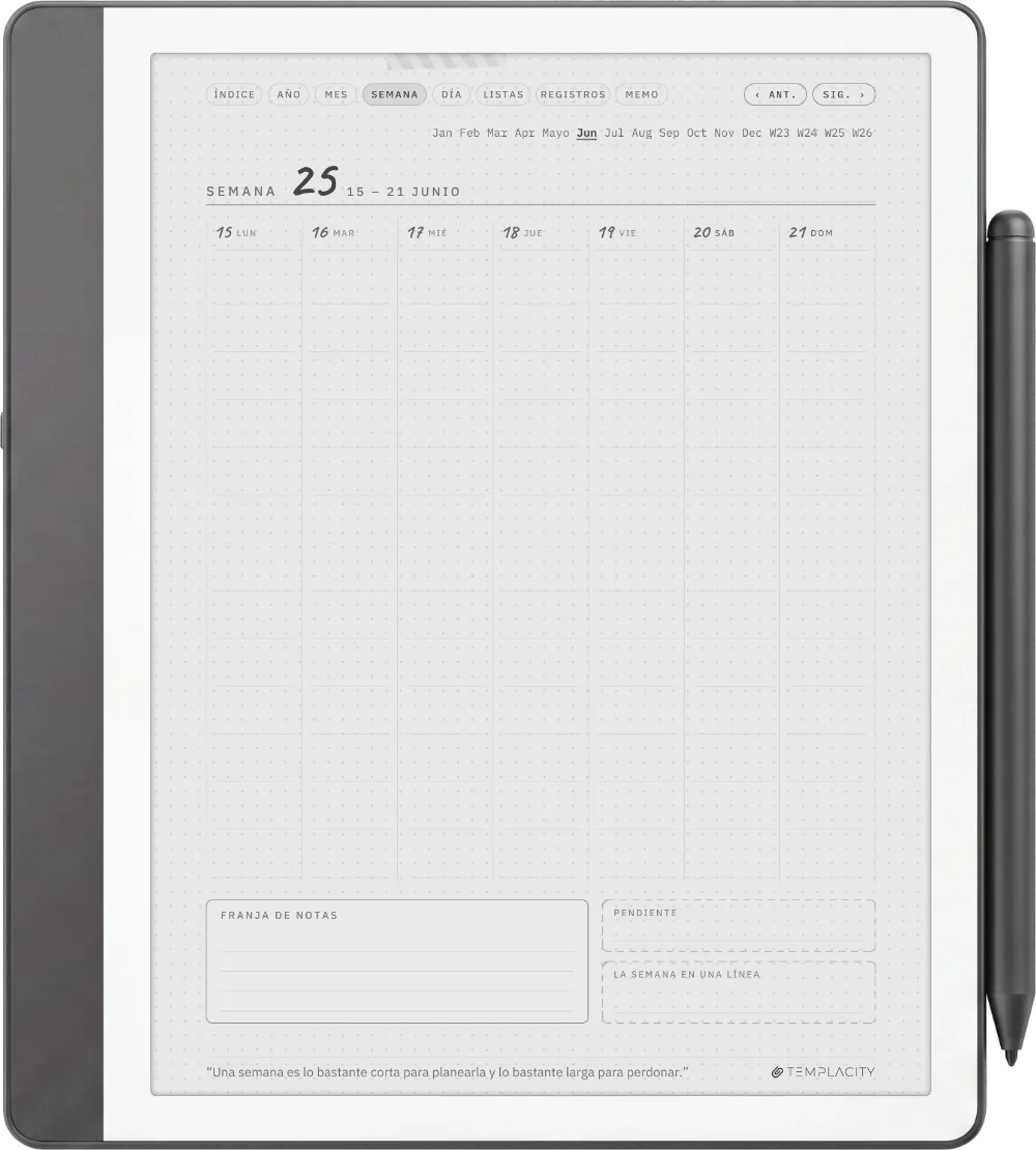 Ichinichi 一日 · Una agenda techo para e-ink Kindle Scribe, página 2