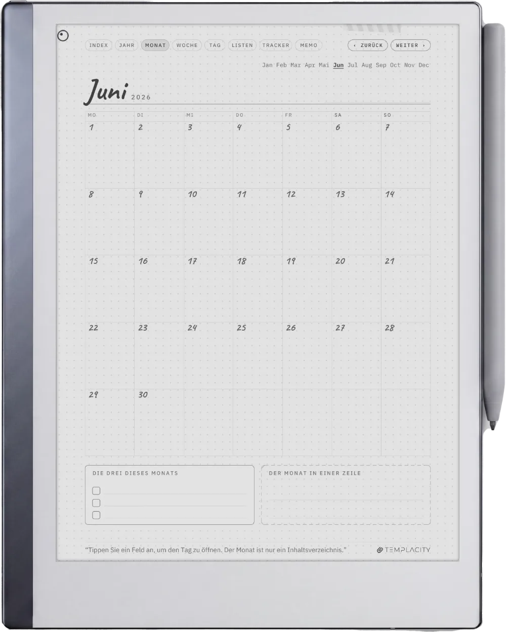 Ichinichi 一日 · Ein Techo für E-Ink reMarkable 2 Seite 3
