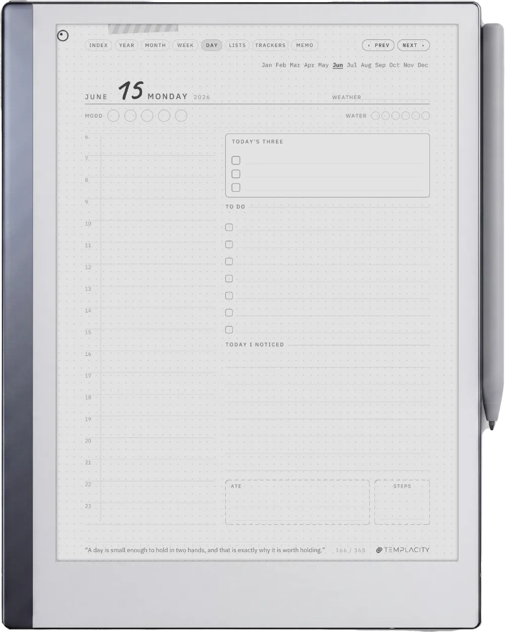 The Planner The Day Page
