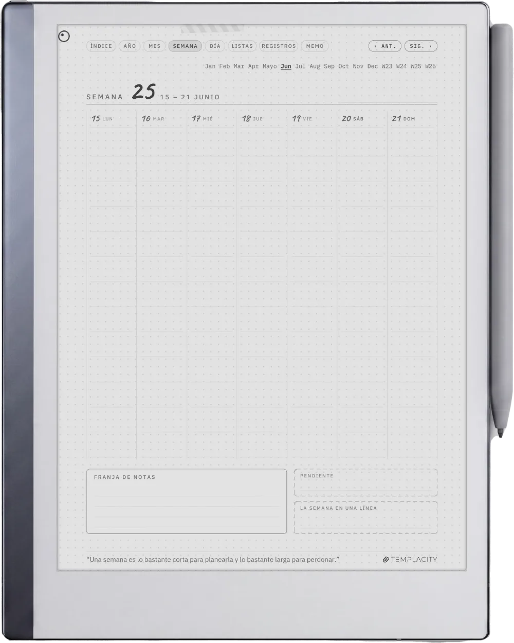 Ichinichi 一日 · Una agenda techo para e-ink reMarkable 2, página 2
