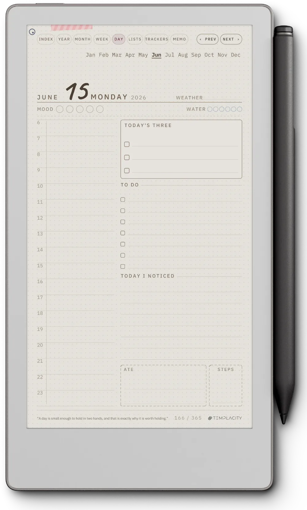 The Planner The Day Page
