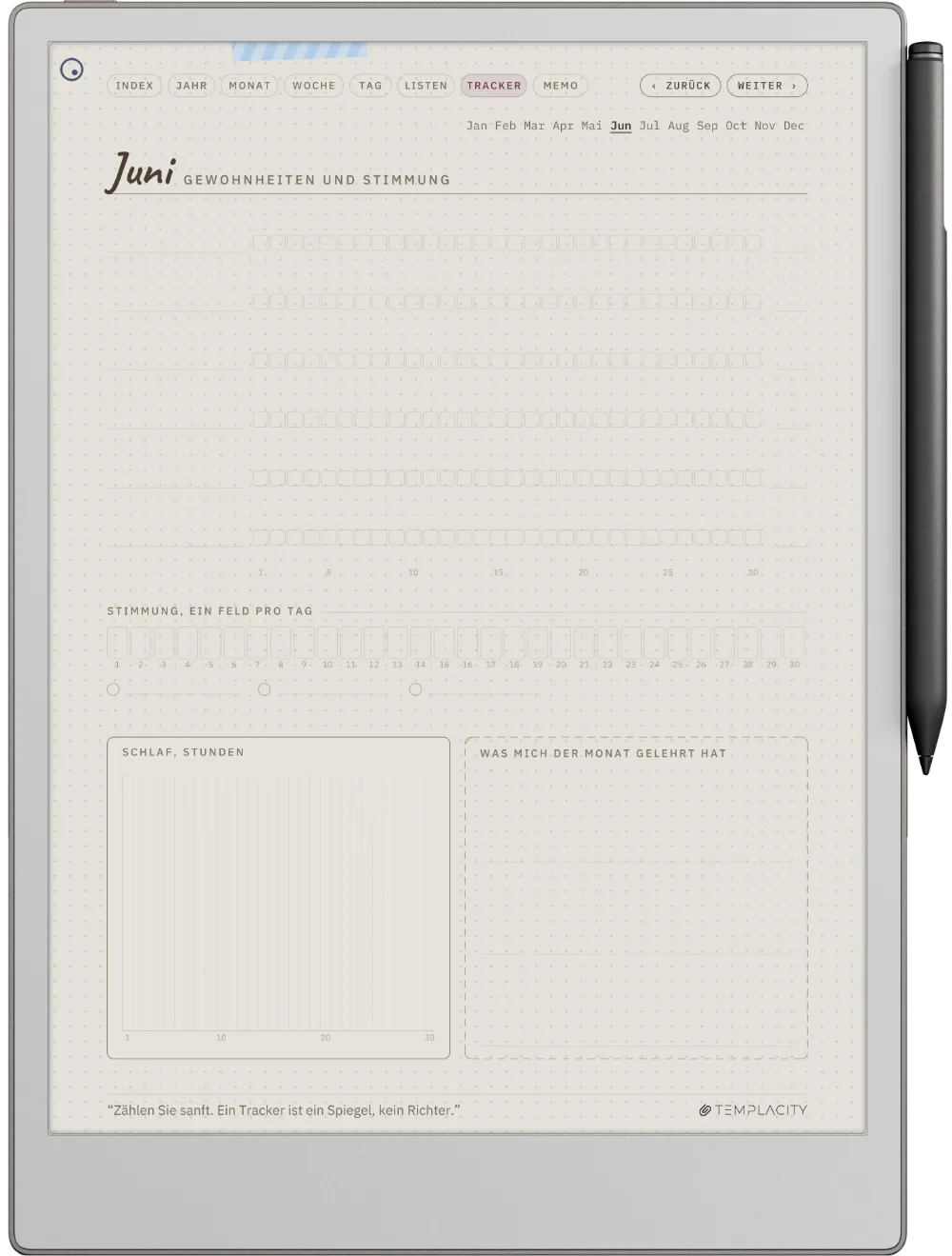 Ichinichi 一日 · Ein Techo für E-Ink reMarkable Paper Pro Seite 5