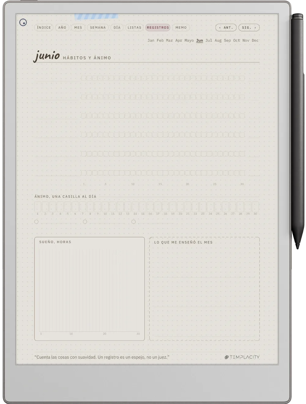 Ichinichi 一日 · Una agenda techo para e-ink reMarkable Paper Pro, página 5