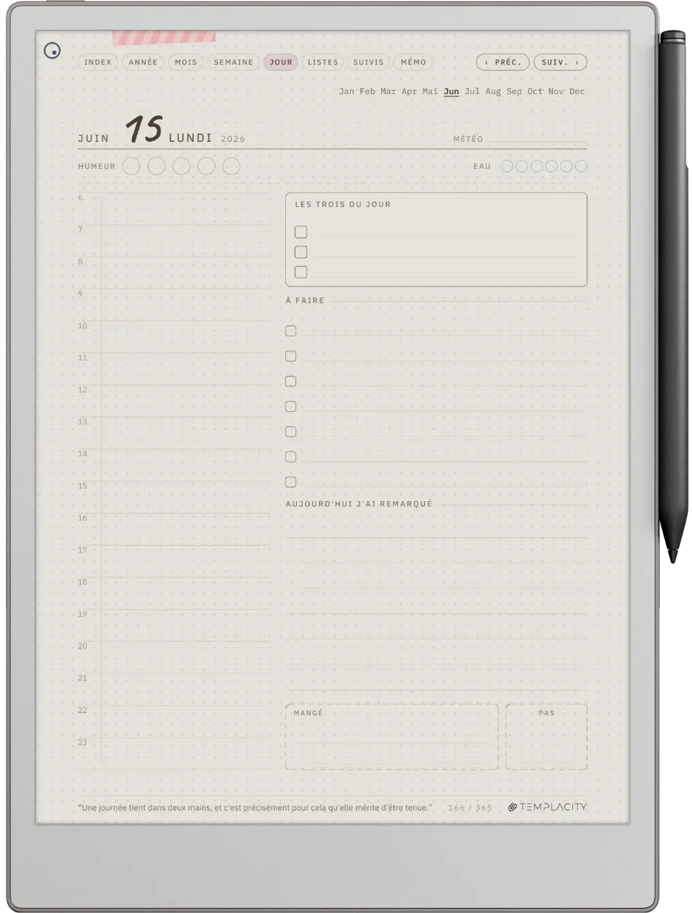 Ichinichi 一日 · Un techo pour e-ink reMarkable Paper Pro, page 1