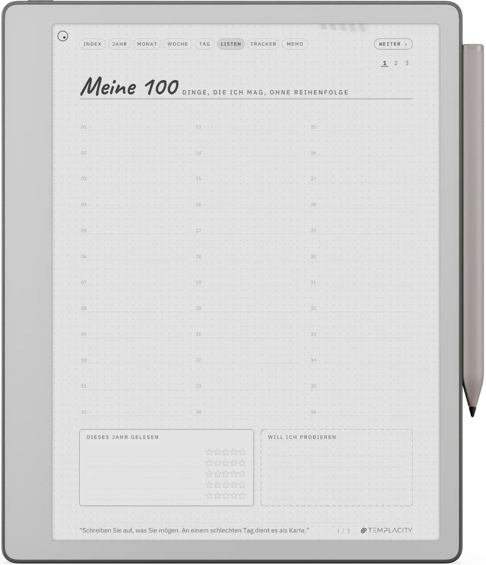 Ichinichi 一日 · Ein Techo für E-Ink reMarkable Paper Pure Seite 4