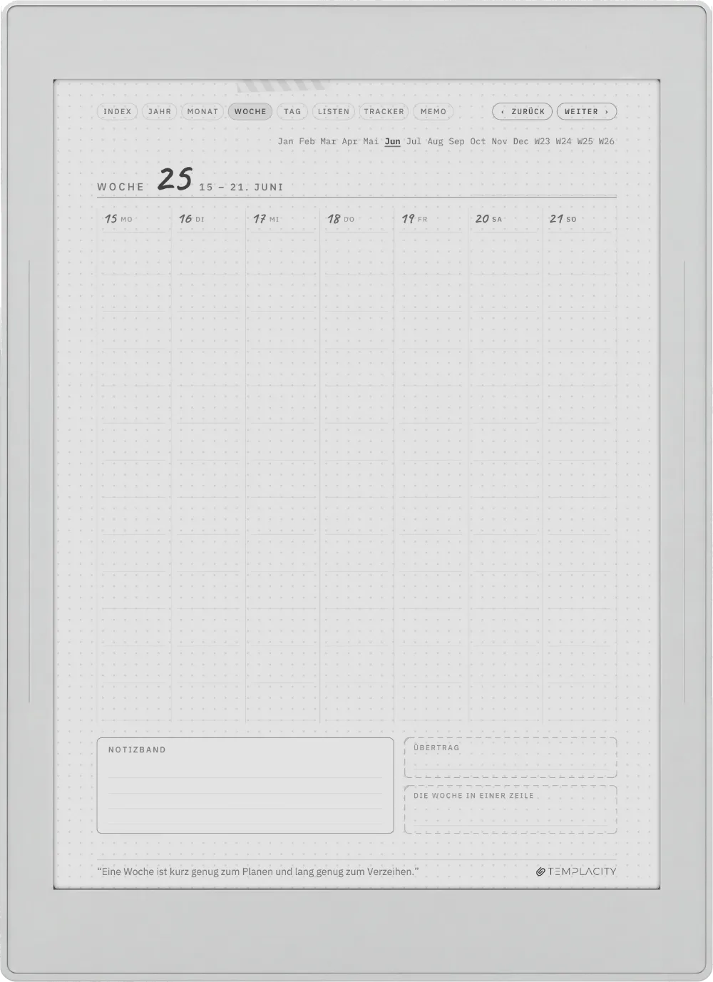 Ichinichi 一日 · Ein Techo für E-Ink Supernote Nomad Seite 2