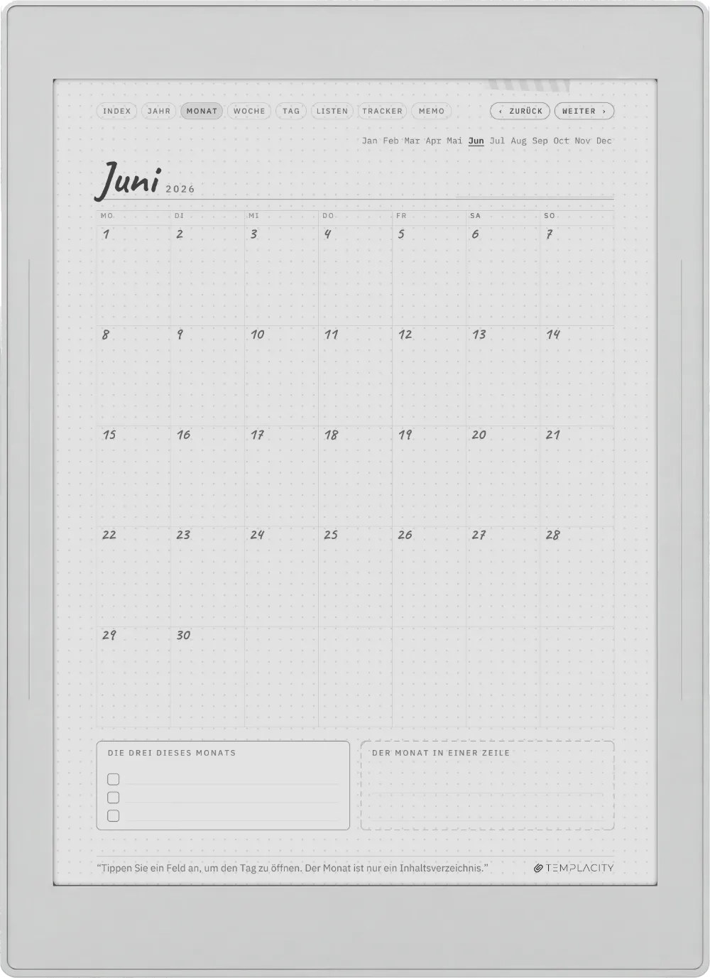 Ichinichi 一日 · Ein Techo für E-Ink Supernote Nomad Seite 3