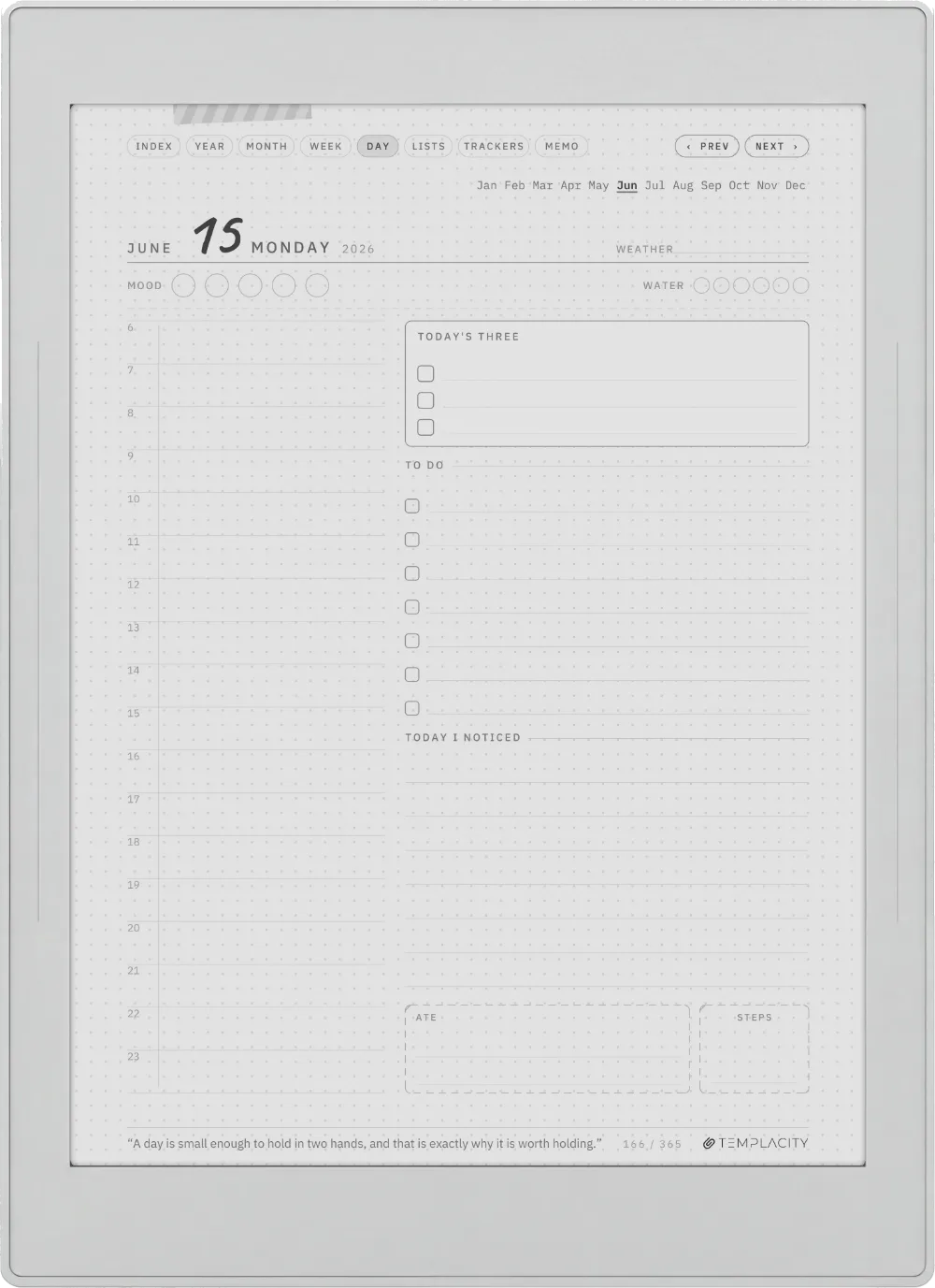 The Planner The Day Page