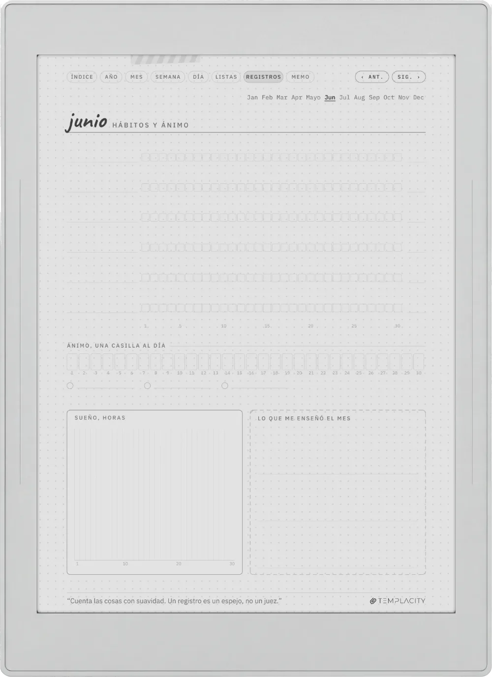 Ichinichi 一日 · Una agenda techo para e-ink Supernote Nomad, página 5