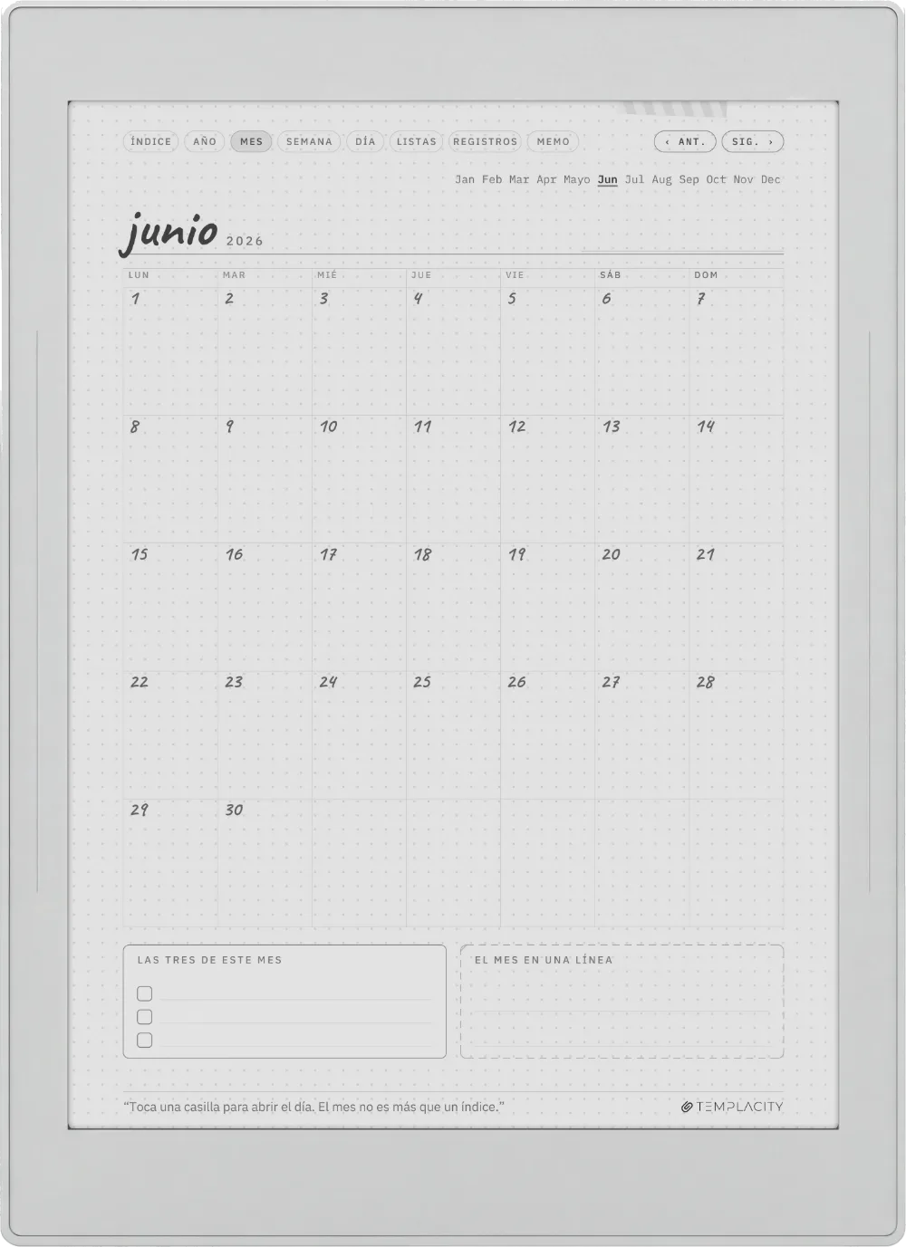 Ichinichi 一日 · Una agenda techo para e-ink Supernote Nomad, página 3