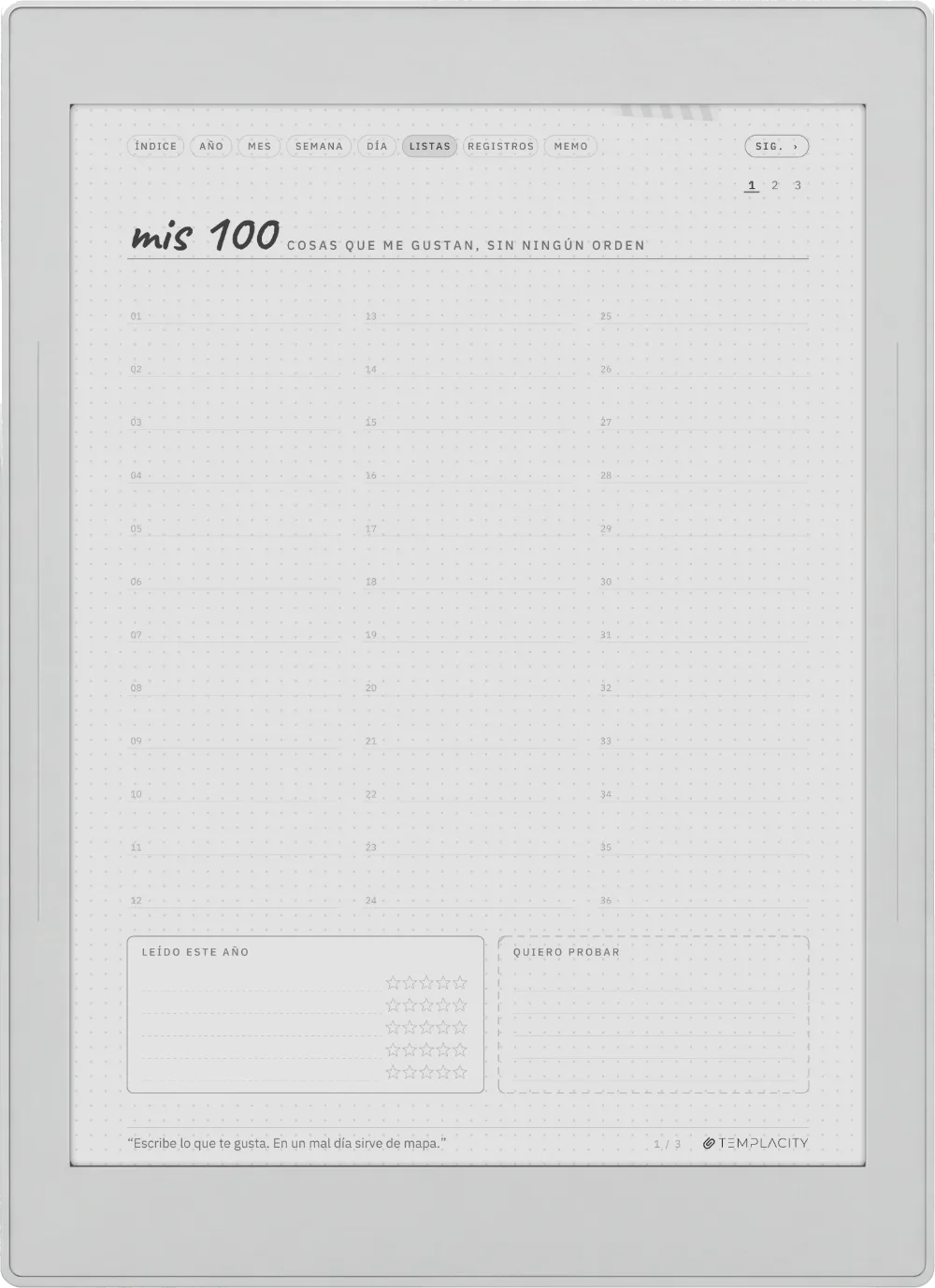 Ichinichi 一日 · Una agenda techo para e-ink Supernote Nomad, página 4