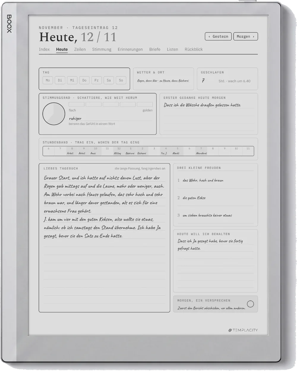 The Planner auf dem Boox Go 10.3