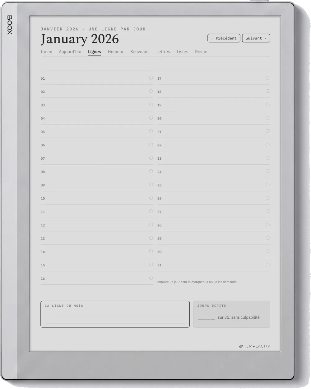 The Planner · The Journal Boox Go 10.3 page 5