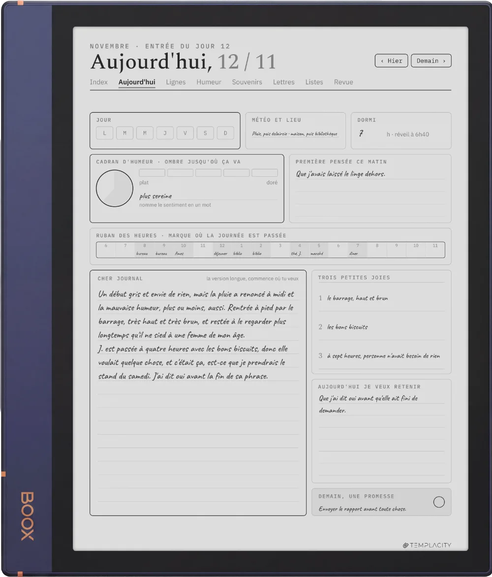 Le Planner sur la Boox Note Air2