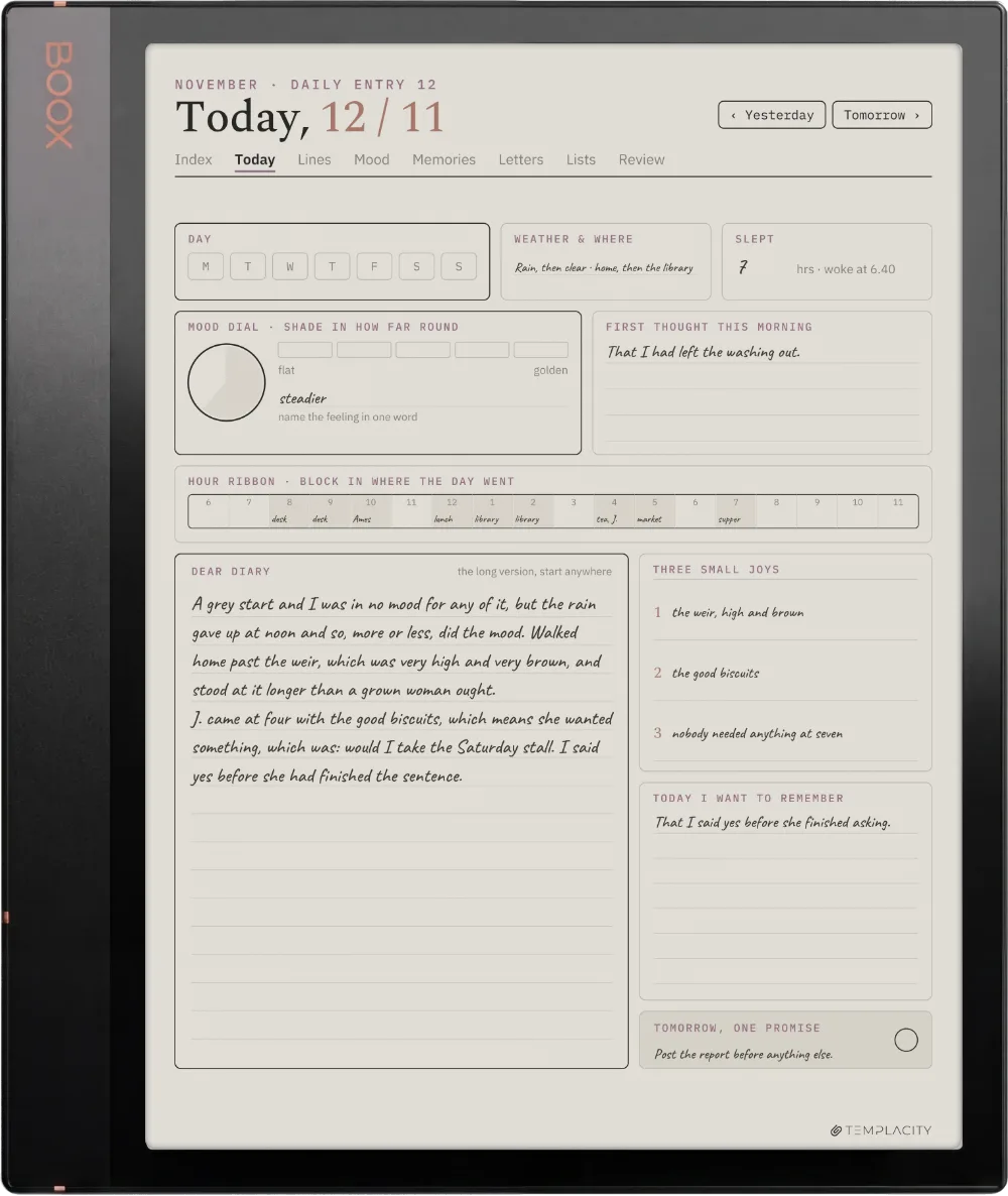 The Planner on the Boox Note Air3 C
