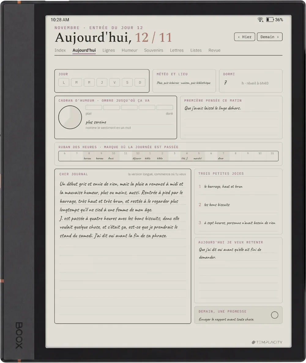 Le Planner sur la Boox Note Air4 C