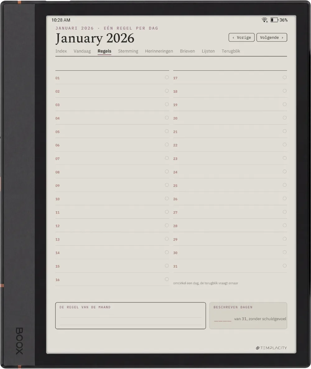 The Planner · Het Dagboek Boox Note Air4 C pagina 5