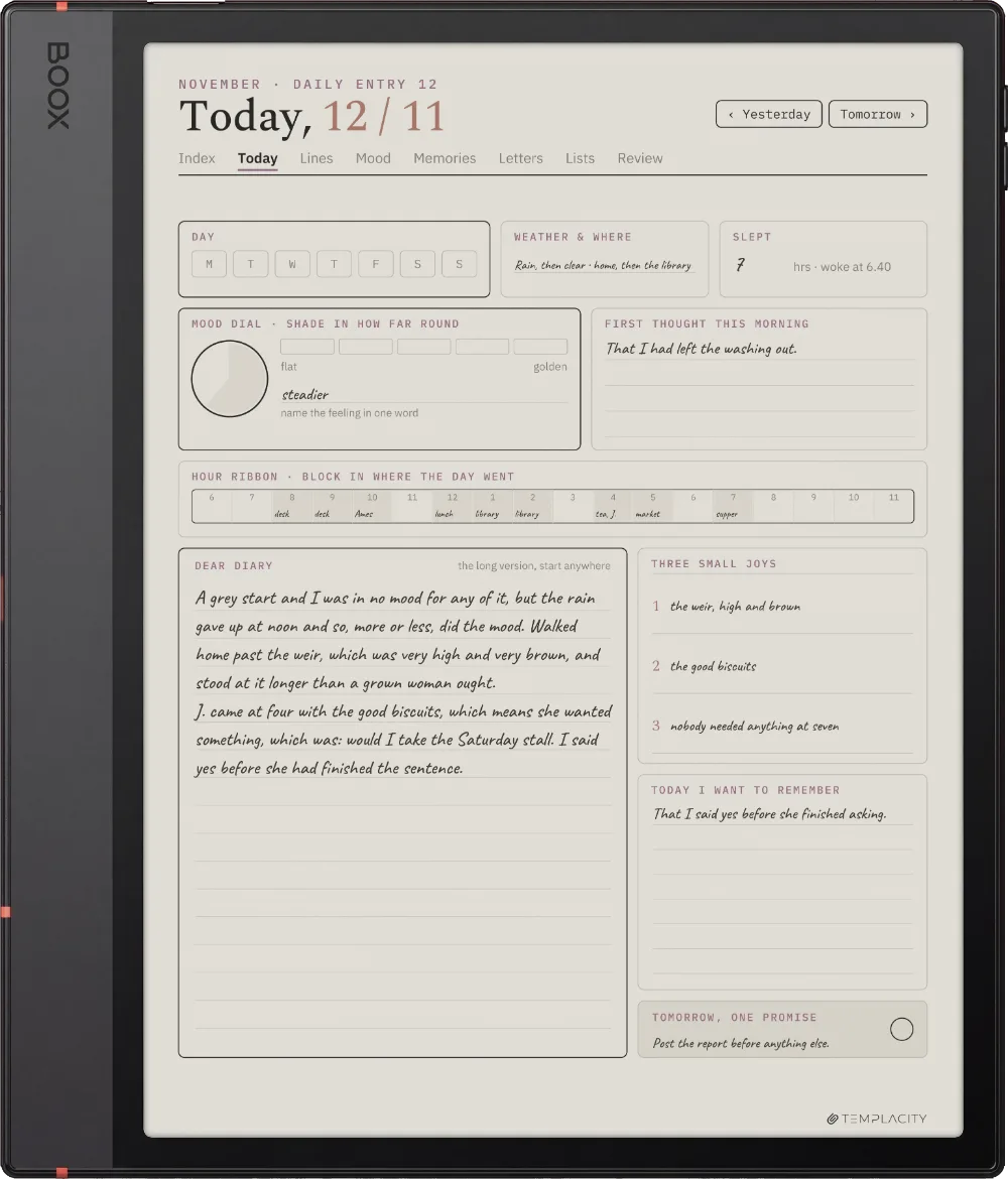 The Planner on the Boox Note Air5 C