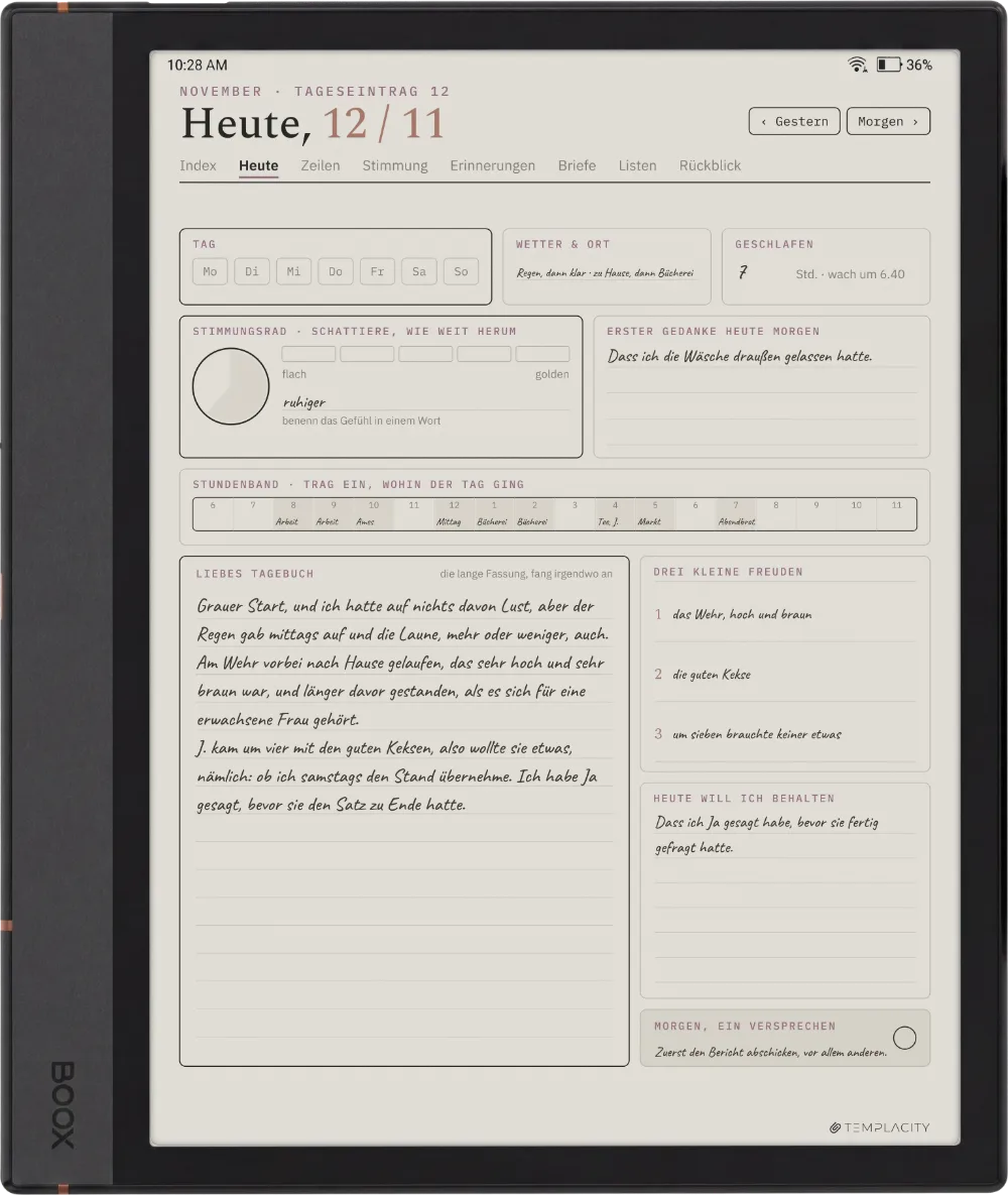 The Planner auf dem Boox Note Max