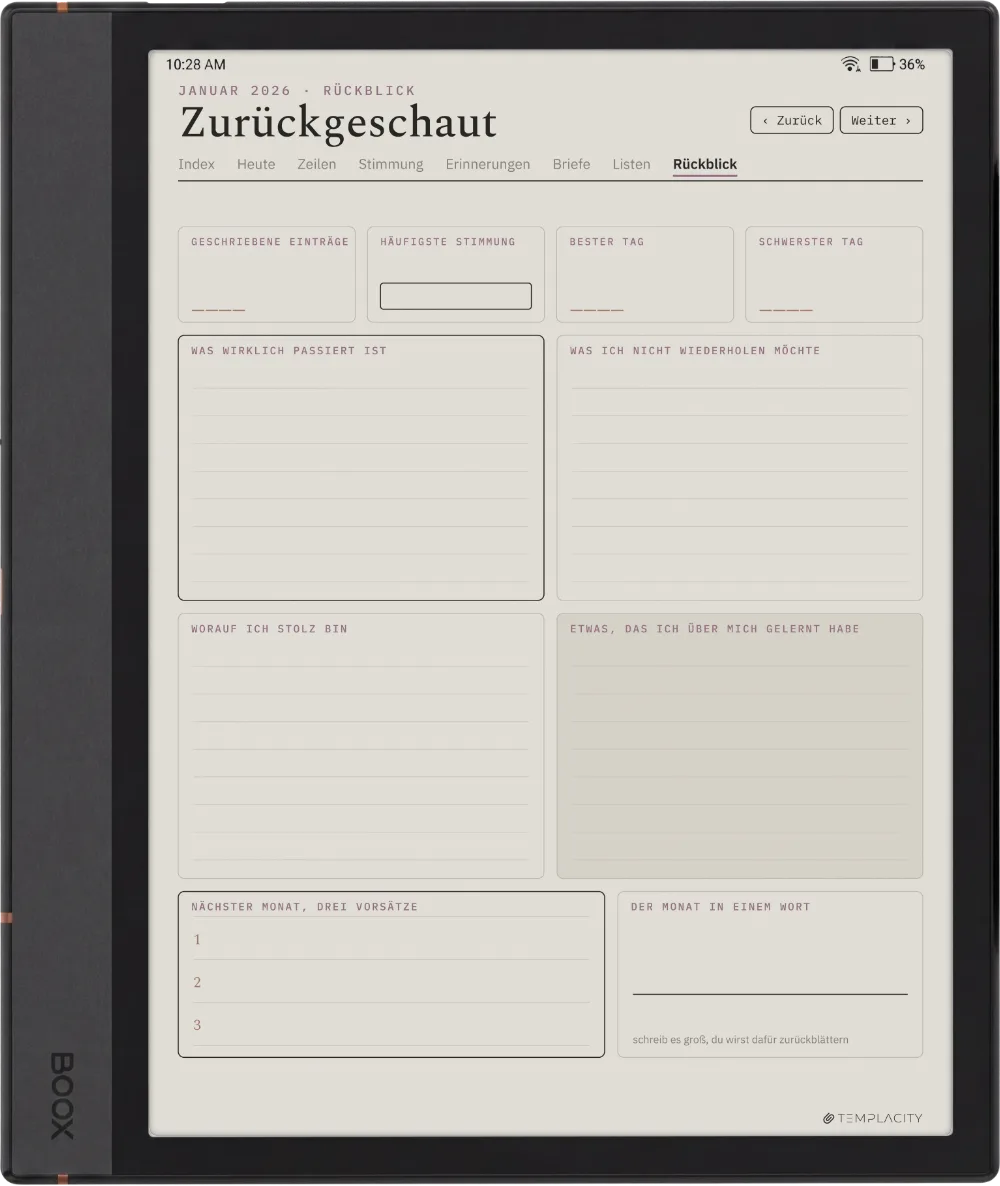 The Planner · The Journal Boox Note Max Seite 3
