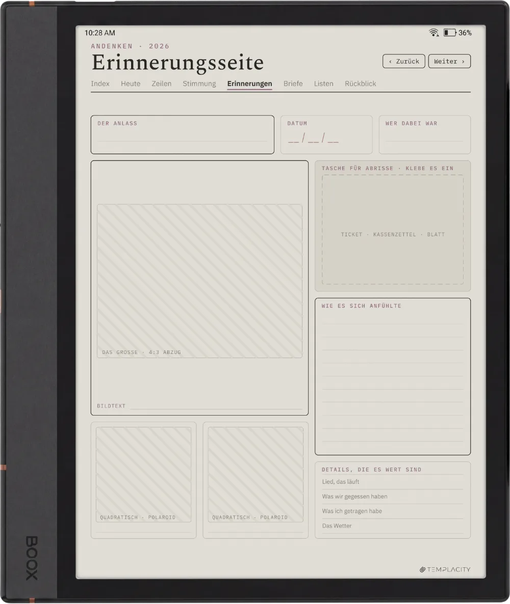 The Planner · The Journal Boox Note Max Seite 4