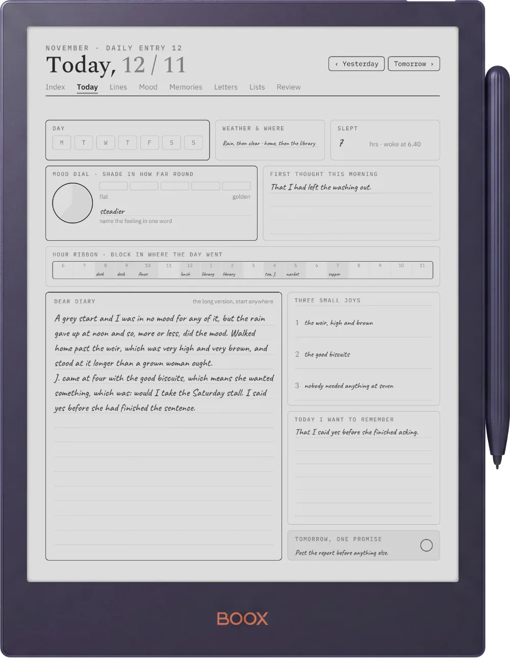 The Planner on the Boox Note5