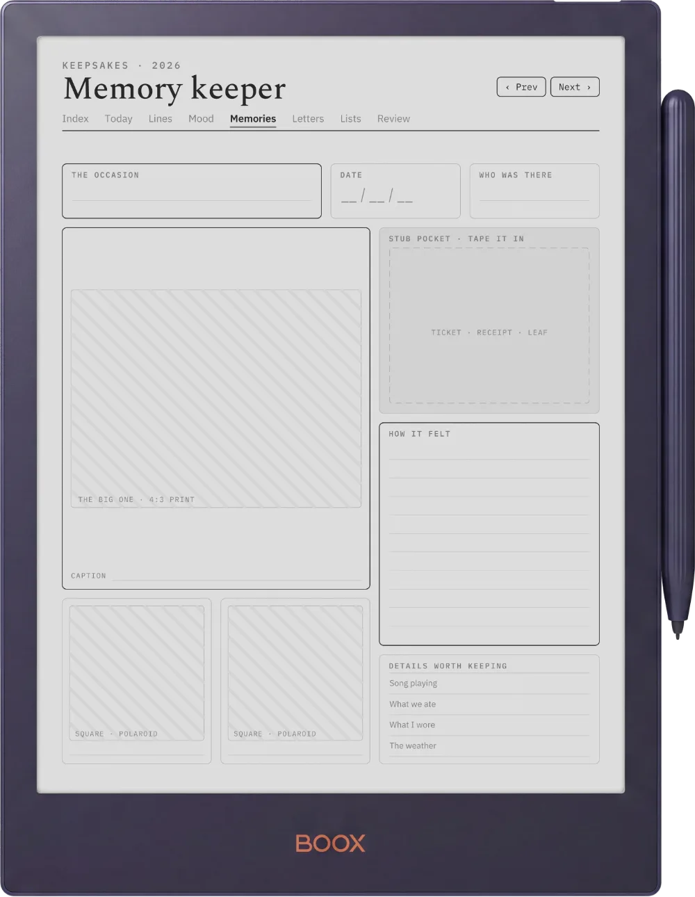 The Planner · The Journal Boox Note5 page 4