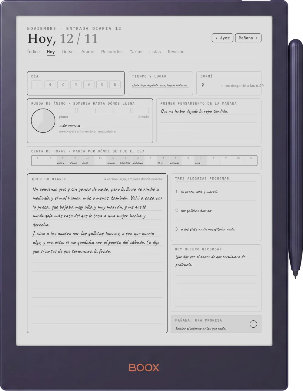 The Planner en el Boox Note5