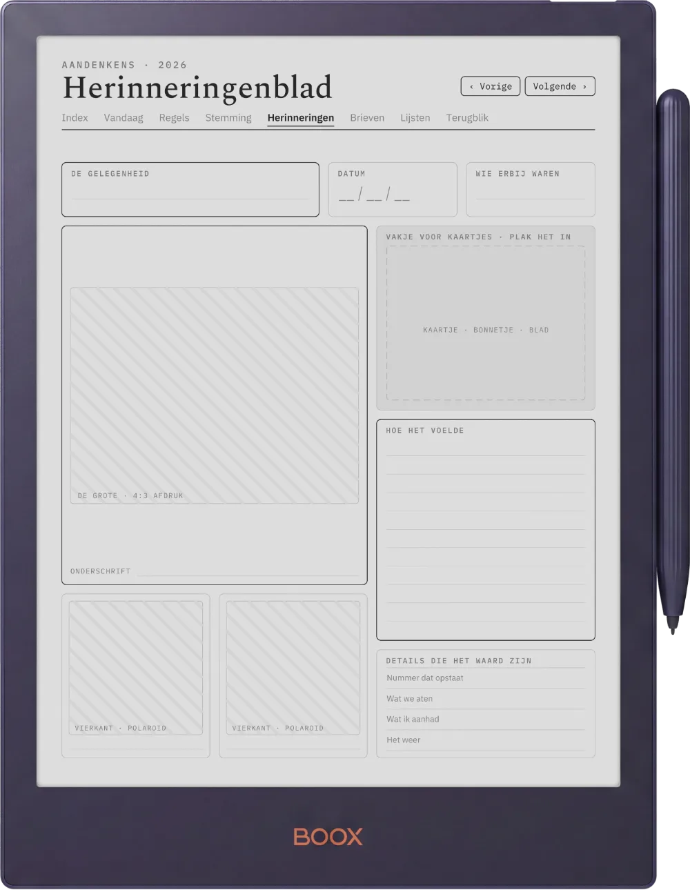 The Planner · Het Dagboek Boox Note5 pagina 4