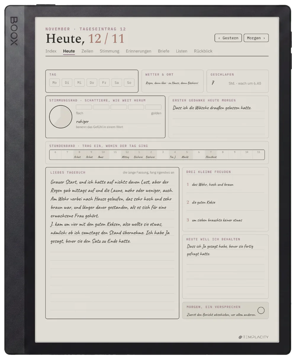 The Planner auf dem Boox Tab Ultra C Pro