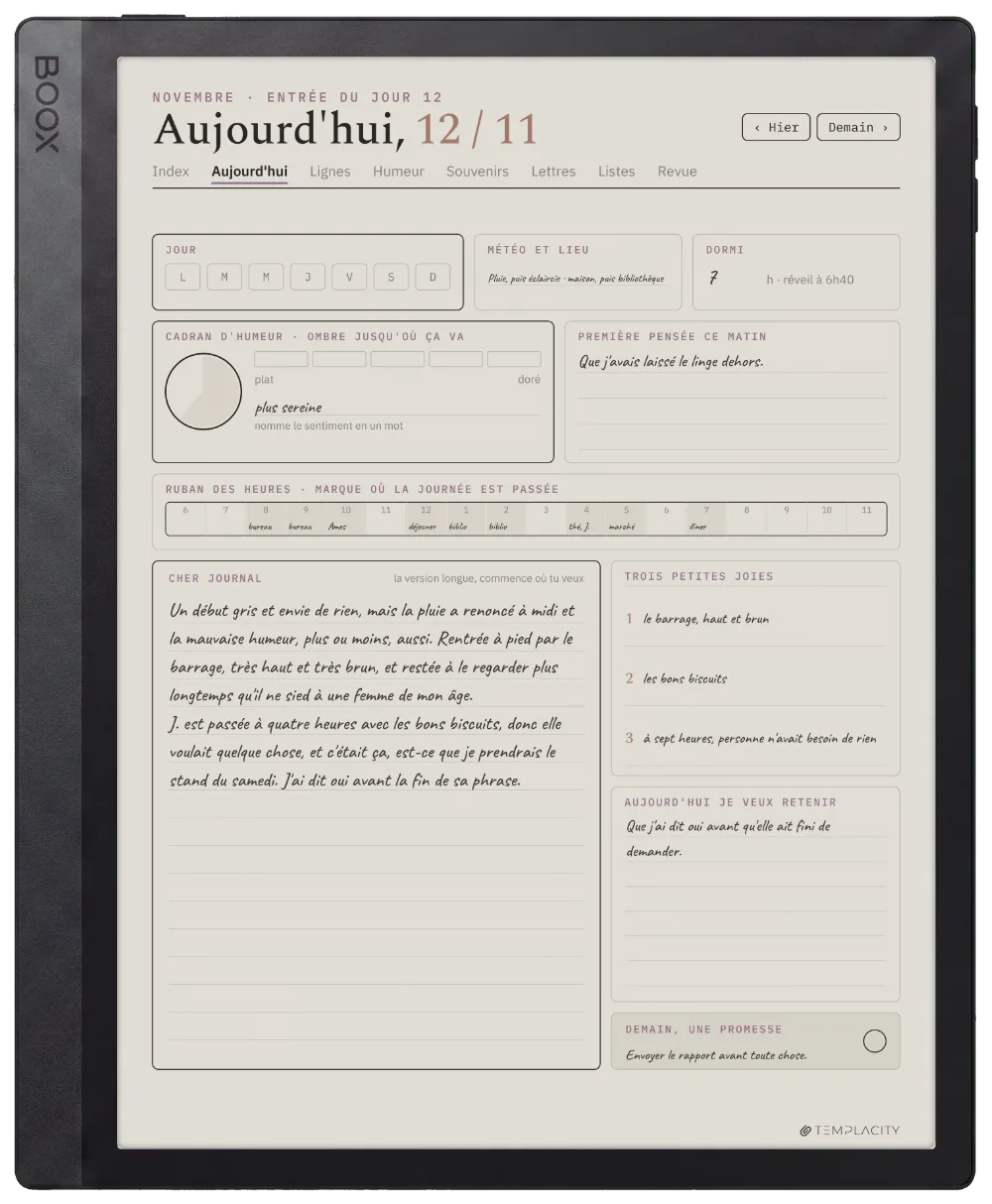 Le Planner sur la Boox Tab Ultra C Pro