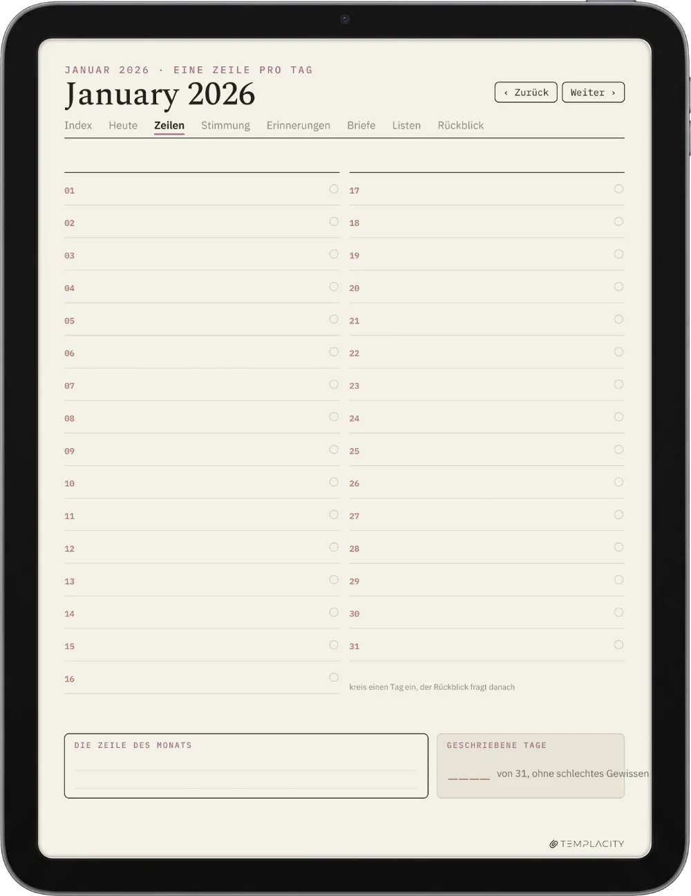 The Planner · The Journal iPad Seite 5