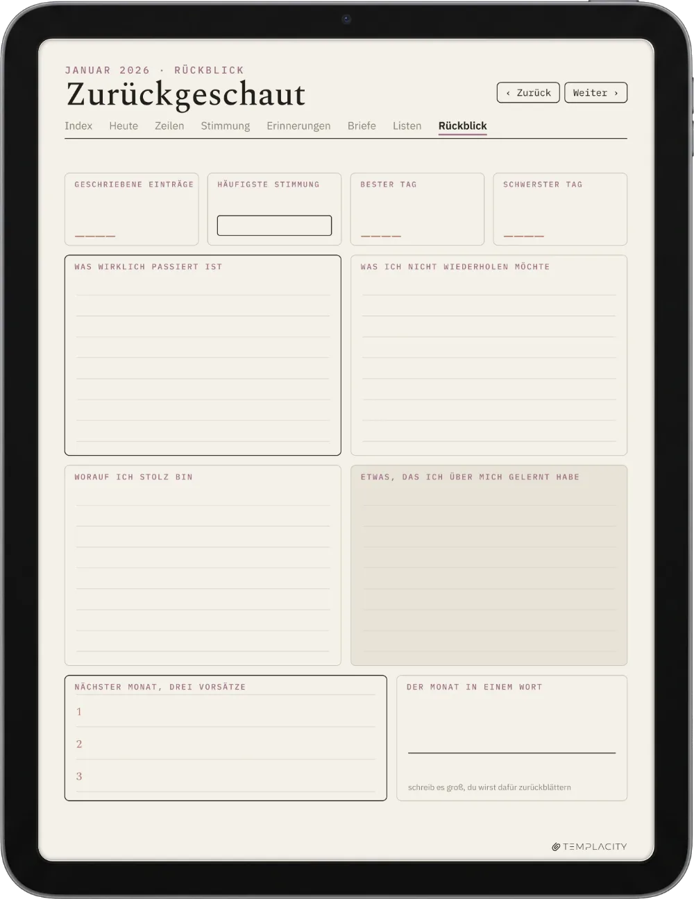 The Planner · The Journal iPad Seite 3
