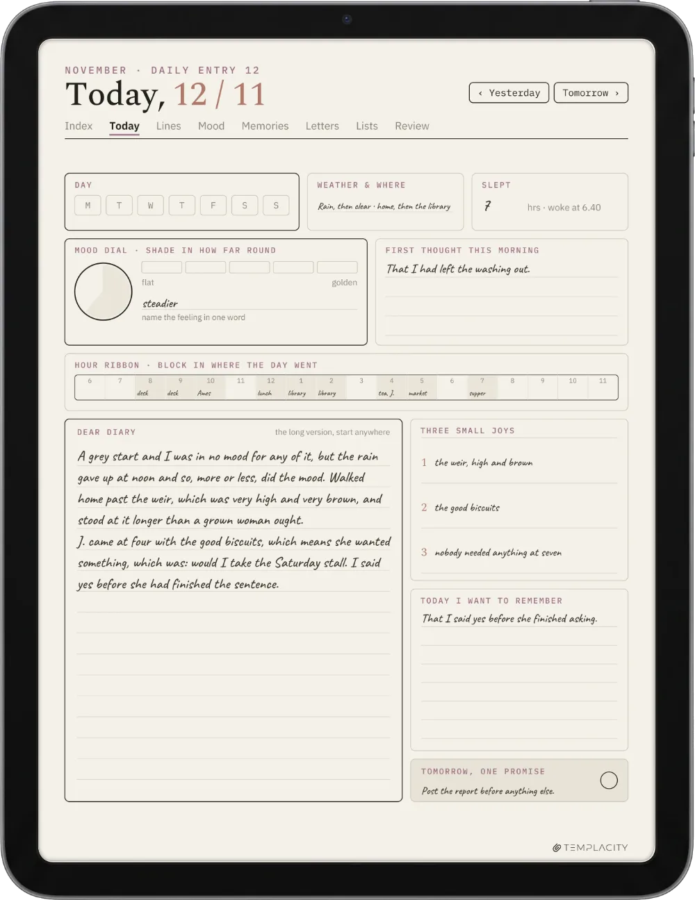 The Planner on the iPad