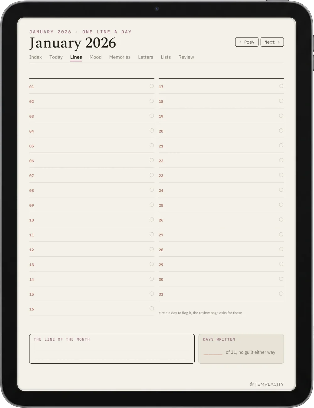 The Planner · The Journal iPad page 5