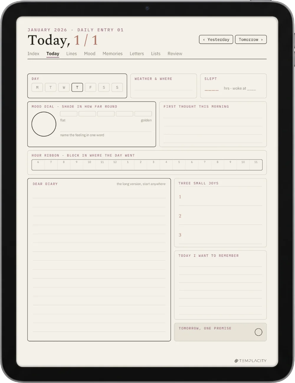 The Planner · The Journal iPad page 1