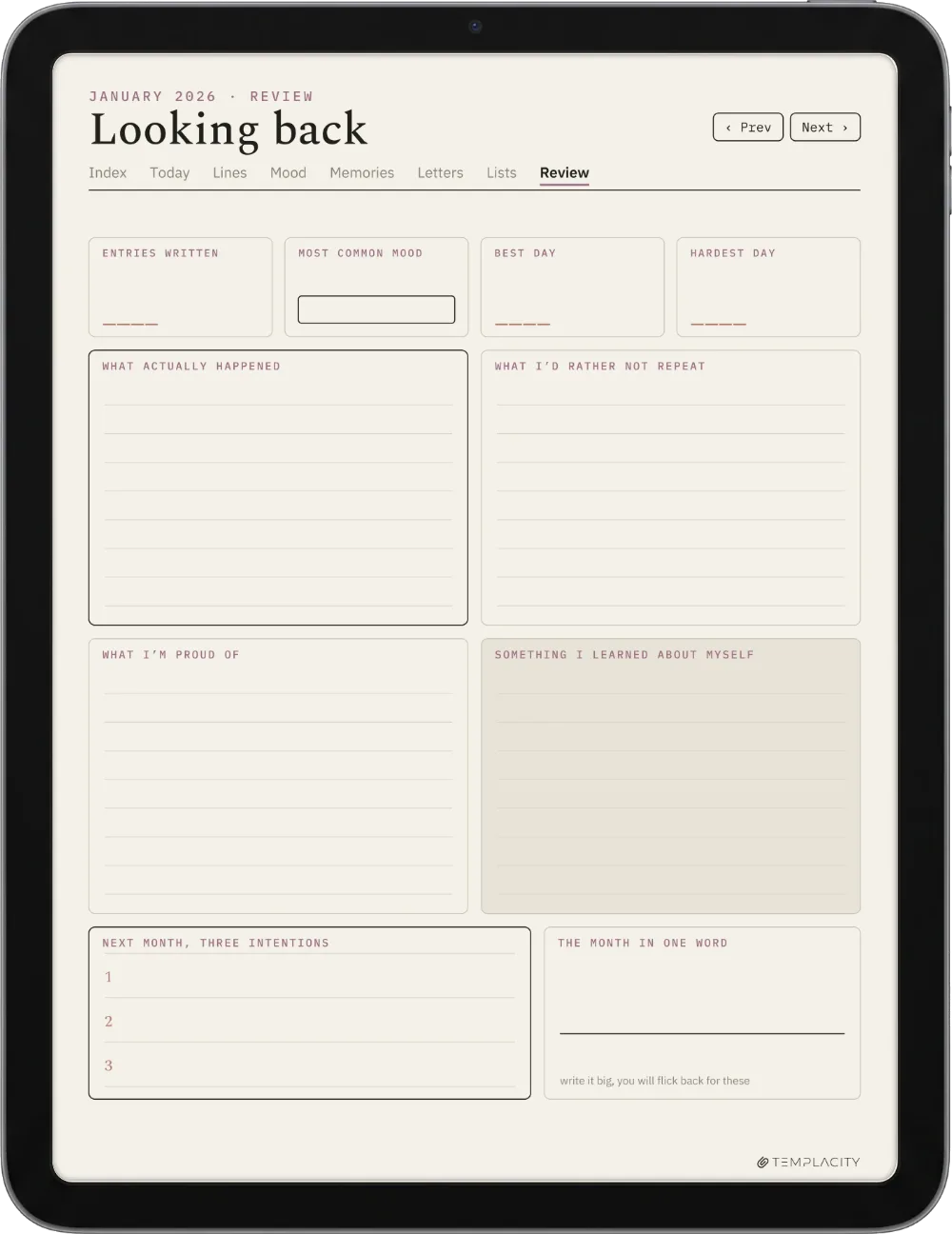 The Planner · The Journal iPad page 3