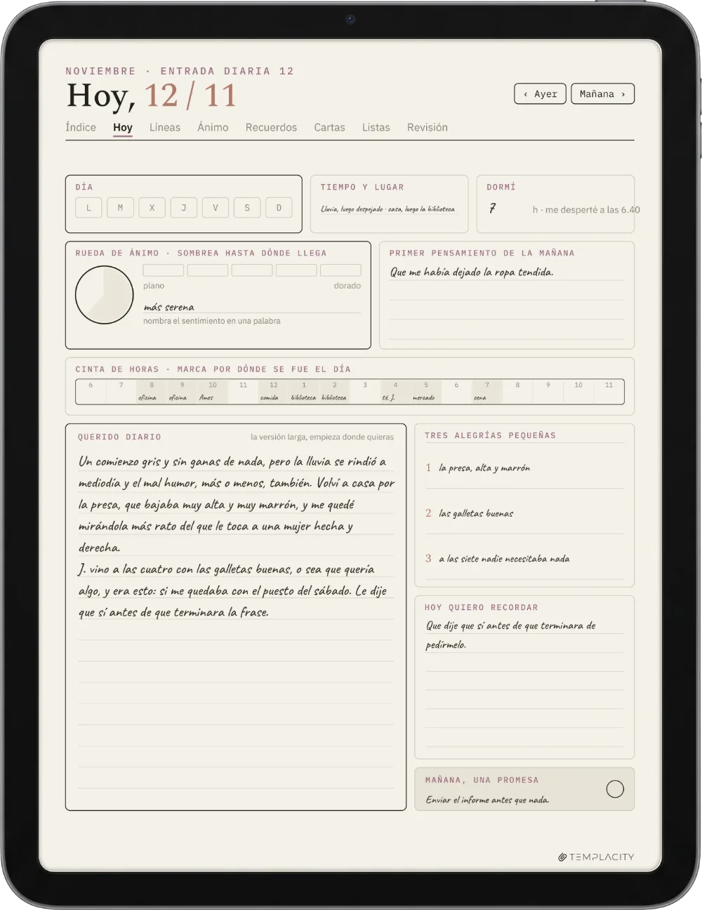 The Planner en el iPad