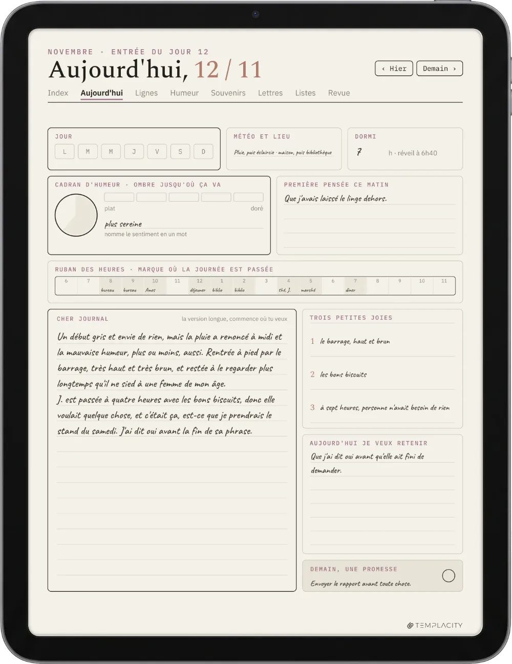 Le Planner sur iPad