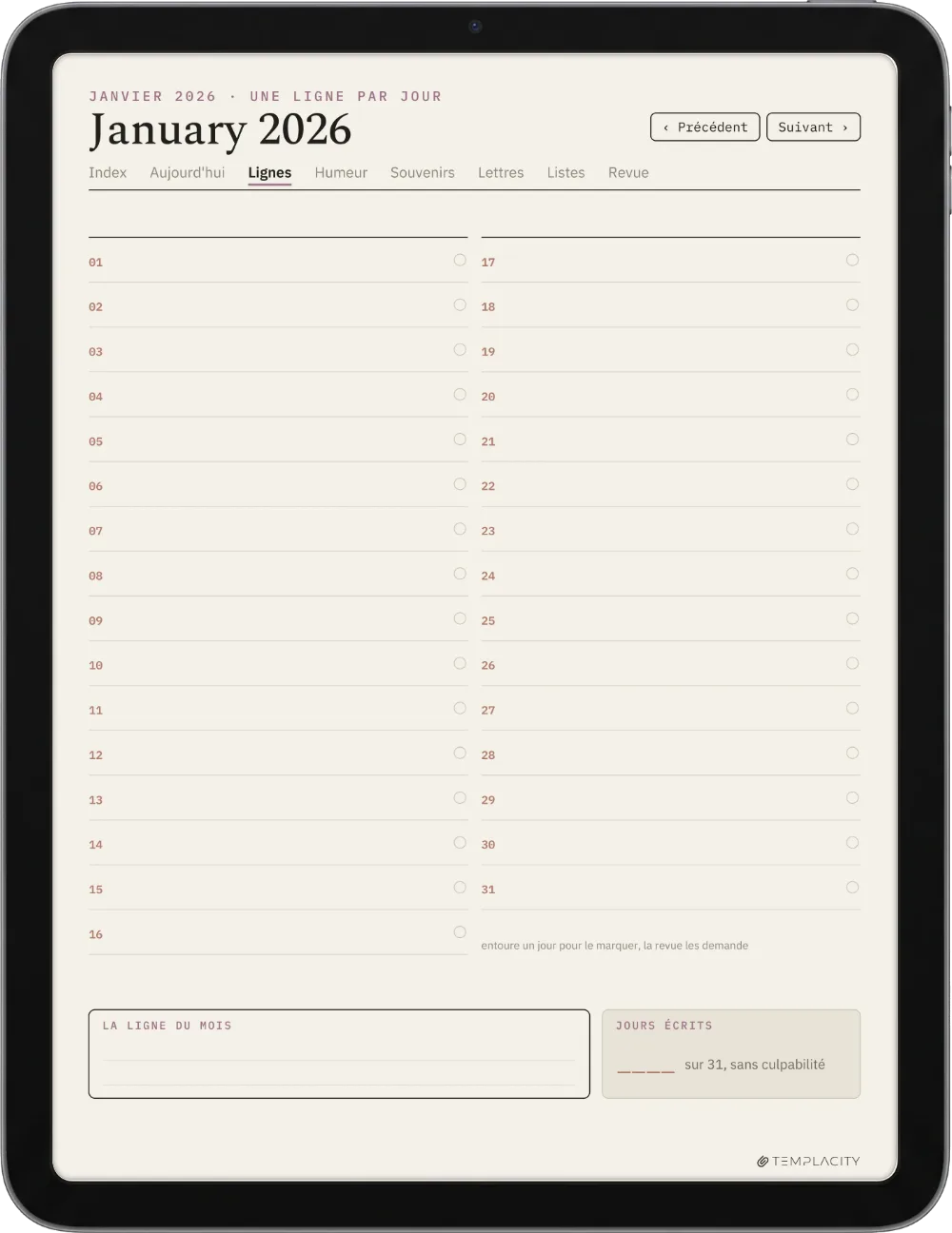 The Planner · The Journal iPad page 5